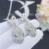 Custom Jewelry Bulgari Serpenti earrings set with emerald eyes and full pavé diamonds 352756