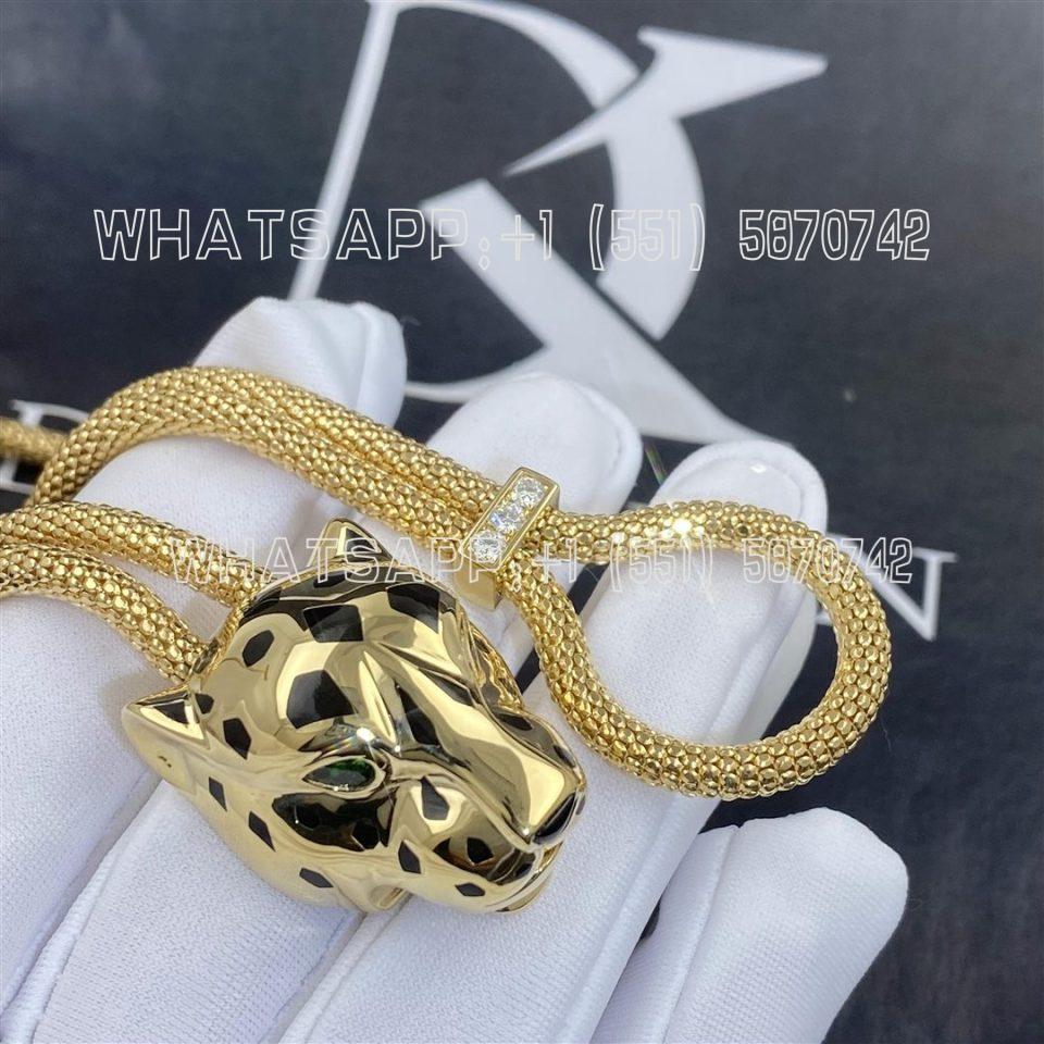 Custom Jewelry Cartier Panthère de Cartier Necklace Lacquer Tsavorite Garnet Onyx N7408338