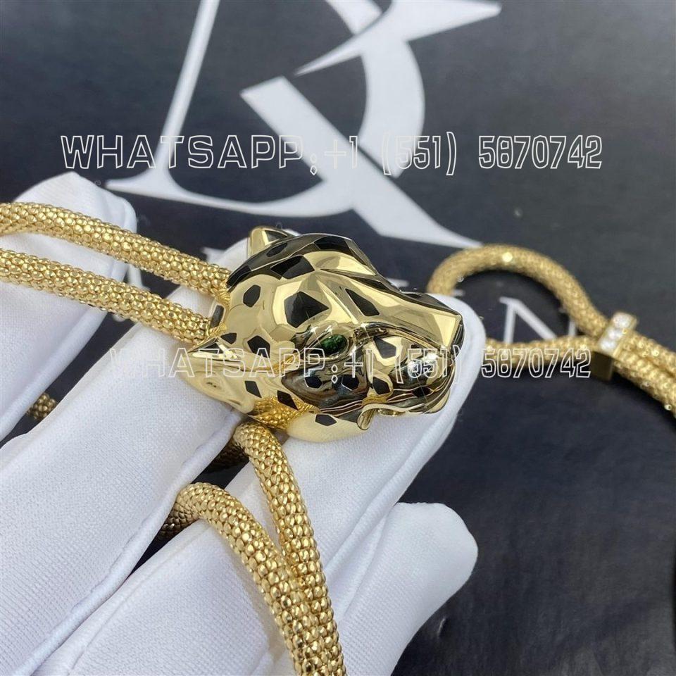 Custom Jewelry Cartier Panthère de Cartier Necklace Lacquer Tsavorite Garnet Onyx N7408338