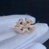 Custom Jewelry Bulgari Fiorever Ring in 18k rose gold with a diamond and pavé diamonds 355869