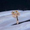 Custom Jewelry Bulgari Fiorever Ring in 18k rose gold with a diamond and pavé diamonds 355869