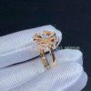 Custom Jewelry Bulgari Fiorever Ring in 18k rose gold with a diamond and pavé diamonds 355869