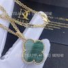 Custom Jewelry Van Cleef & Arpels Magic Alhambra long necklace, 1 motif 18K yellow gold, Malachite VCARO3MG00