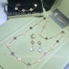 Custom Jewelry Van Cleef & Arpels Vintage Alhambra long necklace 20 motifs 18K rose gold, Diamond, Mother-of-pearl VCARP2R000