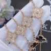 Custom Jewelry Van Cleef & Arpels Vintage Alhambra long necklace 20 motifs 18K rose gold, Diamond, Mother-of-pearl VCARP2R000