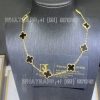 Custom Jewelry Van Cleef & Arpels Vintage Alhambra necklace, 10 motifs 18K yellow gold and Onyx VCARA42700