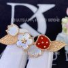 Custom Jewelry Van Cleef & Arpels Lucky Spring clip Rose gold, Carnelian and Mother-of-pearl VCARP7RS00