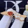 Custom Jewelry Van Cleef & Arpels Lucky Spring clip Rose gold, Carnelian and Mother-of-pearl VCARP7RS00