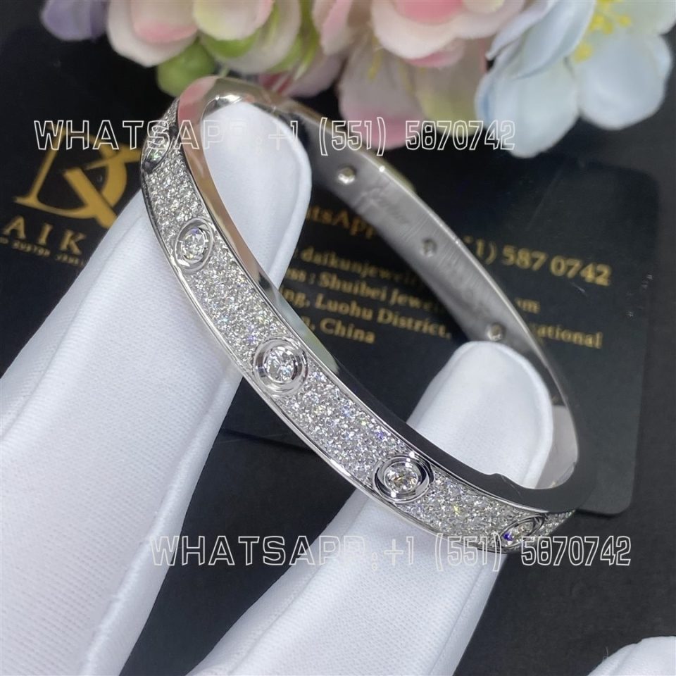 Custom Jewelry Cartier Love De Love Bracelet 18K White Gold N6033602