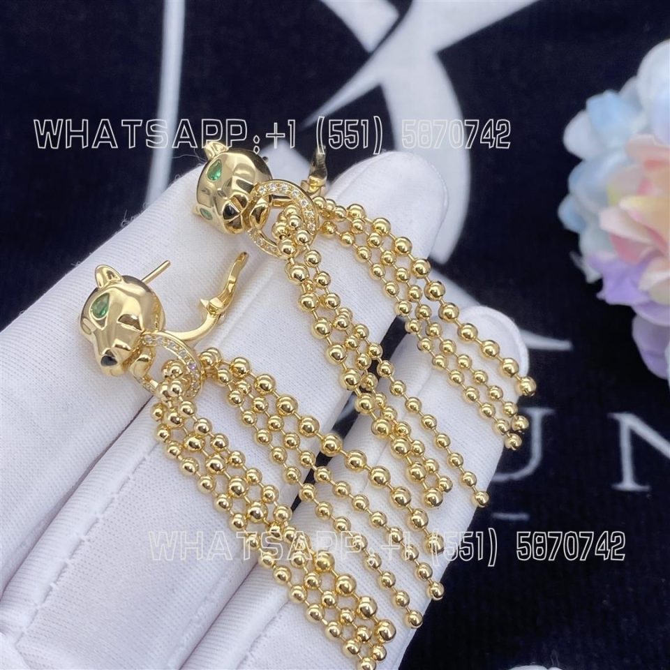 Custom Jewelry Cartier Panthère De Cartier Earrings Yellow Gold Diamonds N8515072