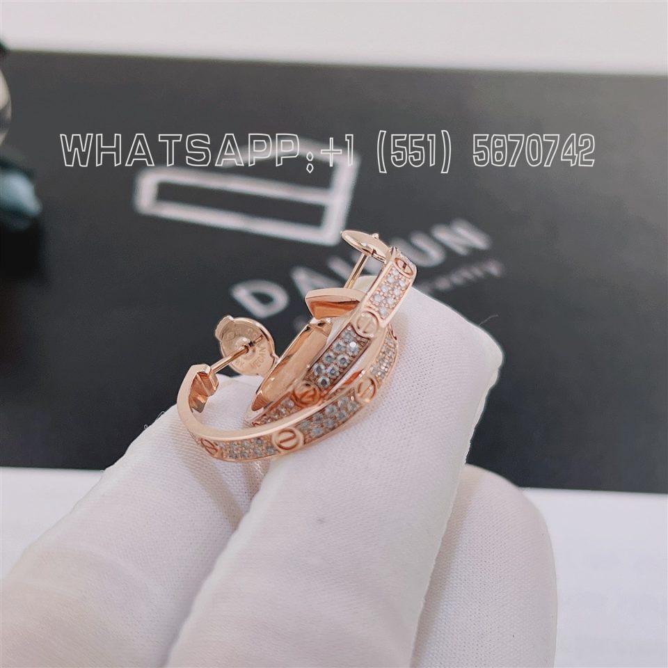 Custom Cartier Love Earrings Rose Gold And Diamond N8515192