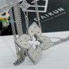 Custom Jewelry Roberto Coin 18K White Gold Venetian Princess Medium Open Flower Diamond Pendant