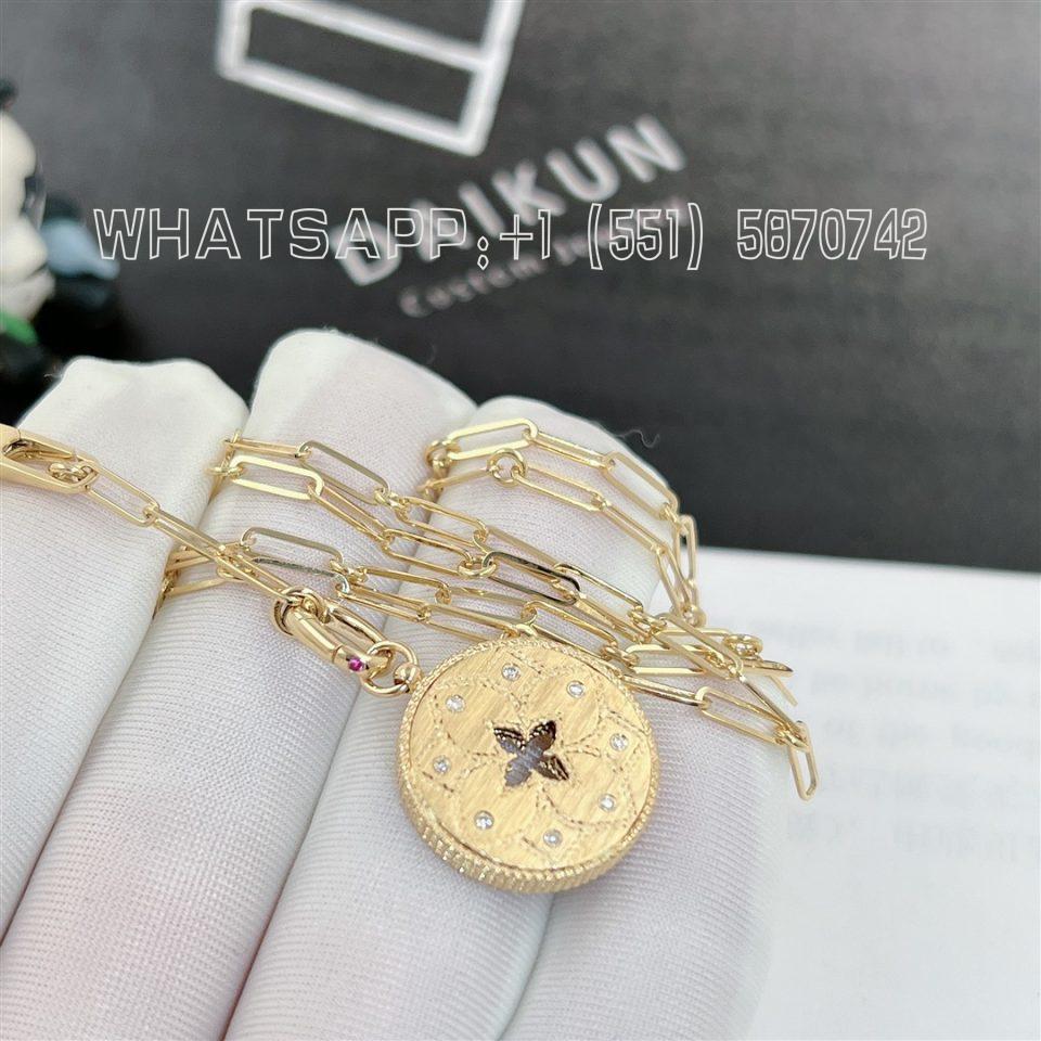 Custom Roberto Coin Venetian Princess 18K Yellow Gold & Diamonds Pendant Necklace