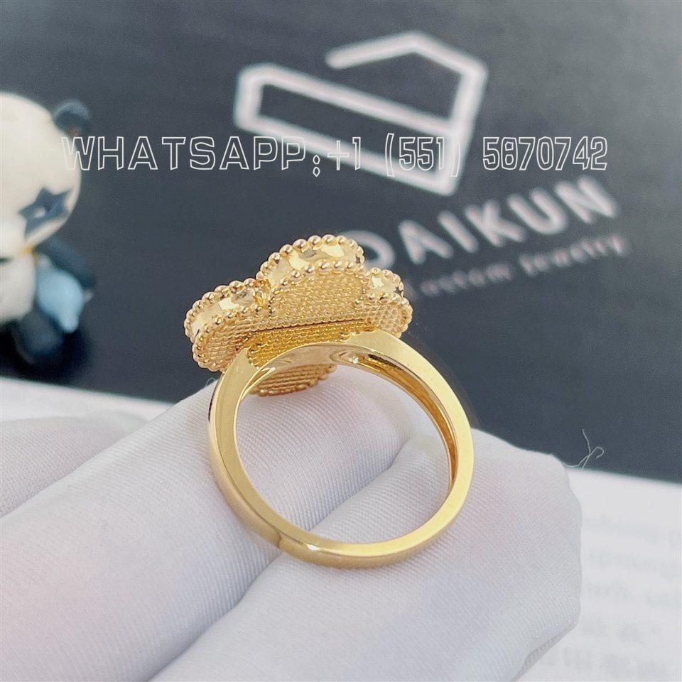 Custom Van Cleef & Arpels Magic Alhambra Ring Yellow Gold Mother-of-pearl