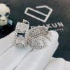 Custom Jewelry Van Cleef & Arpels Perlée Clovers Hoop Earrings, White Gold and Diamonds VCARO2ML00
