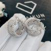 Custom Jewelry Van Cleef & Arpels Perlée Clovers Hoop Earrings, White Gold and Diamonds VCARO2ML00