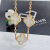 Custom Jewelry Van Cleef & Arpels Vintage Alhambra Bracelet 5 Motifs, 18k Yellow Gold and Mother-of-pearl VCARA41800