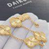 Custom Jewelry Van Cleef & Arpels Vintage Alhambra Bracelet 5 Motifs, Guilloché Yellow Gold VCARP3JK00