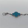 Custom Jewelry Van Cleef & Arpels Vintage Alhambra Bracelet 5 Motifs，18k White Gold and Turquoise