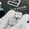 Custom Jewelry Van Cleef & Arpels Vintage Alhambra Earrings White Gold Mother-of-pearl VCARF48600