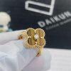 Custom Jewelry Van Cleef & Arpels Vintage Alhambra Ring Yellow Gold Tiger Eye VCARD40900