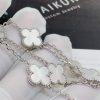 Custom Jewelry Van Cleef & Arpels Vintage Alhambra Necklace 10 Motifs 18K White Gold Mother-of-pearl VCARF48500