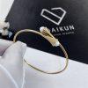 Custom Jewelry Marli Cleo Wire Gold Slip-On Bracelet White Agate CLEO-B22