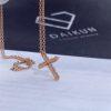 Custom Jewelry Tiffany Cross Pendant of round brilliant diamonds in Rose Gold
