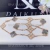 Custom Jewelry Van Cleef & Arpels Vintage Alhambra Necklace 10 Motifs Rose Gold and Gray Mother-of-pearl