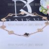 Custom Jewelry Van Cleef & Arpels Vintage Alhambra Necklace 10 Motifs Rose Gold and Gray Mother-of-pearl