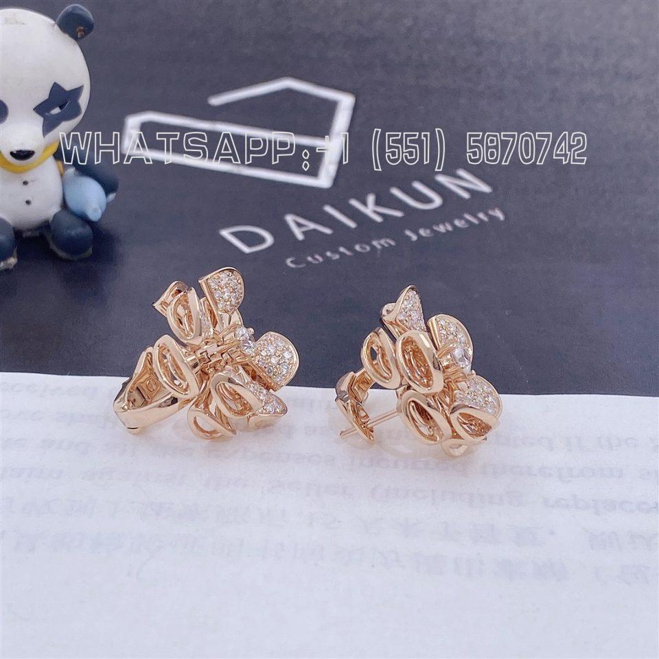 Custom Bvlgari Divas’ Dream Stud Earrings Central and Pavé Diamonds