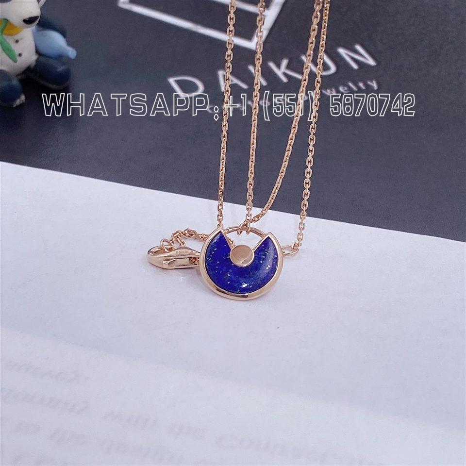Custom Cartier Amulette De Cartier Necklace, XS Rose Gold, Lapis Lazuli, Diamond B3153108