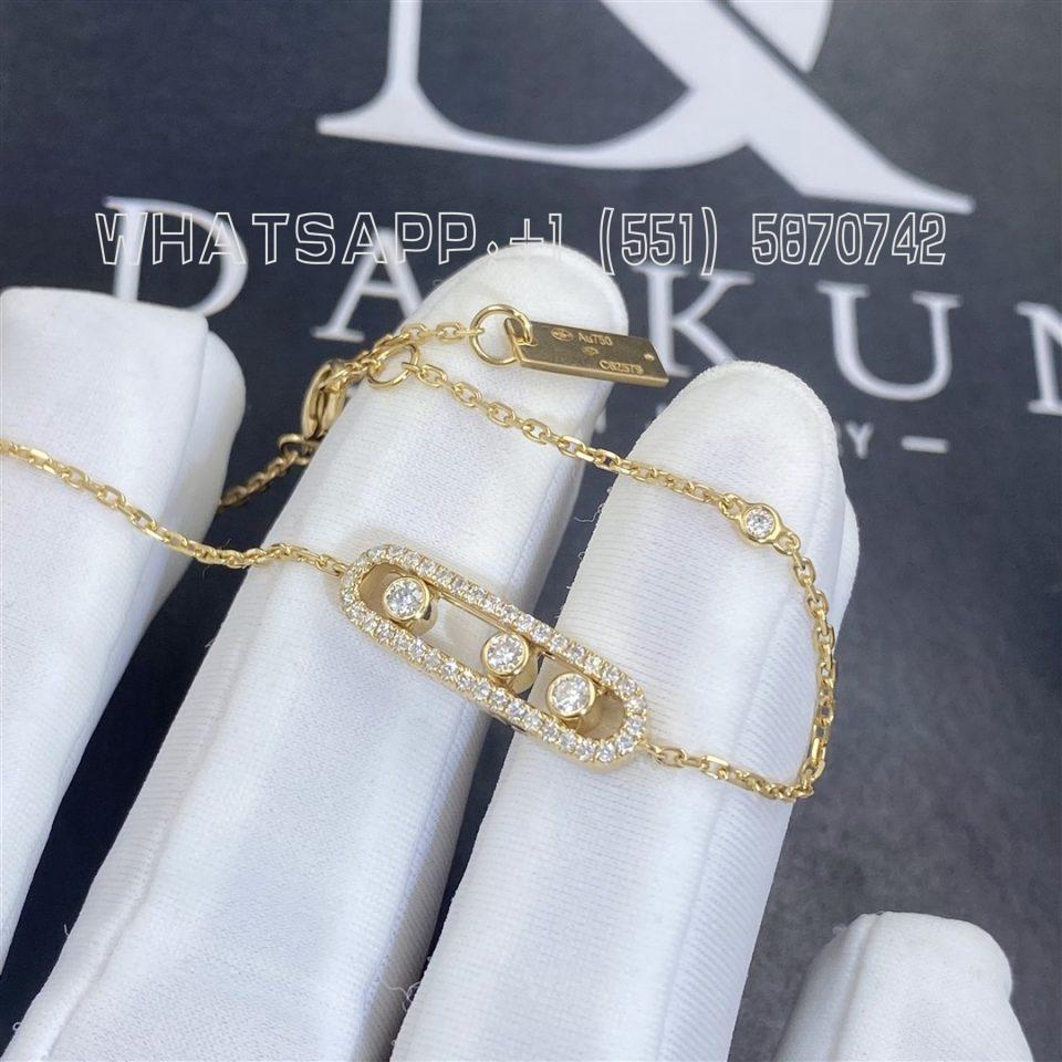 Custom Jewelry Messika Yellow Gold Diamond Bracelet Baby Move pavé 4325 -YG