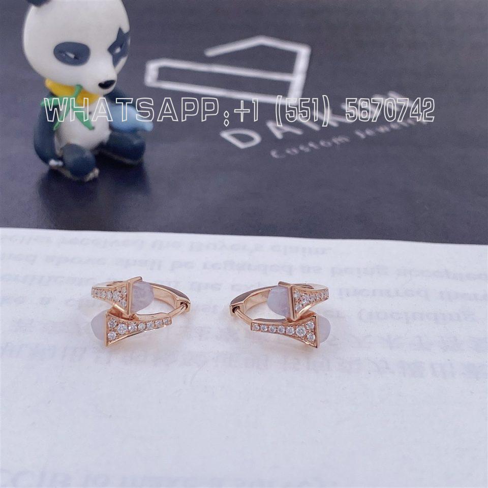 Custom Marli Cleo Diamond Huggie Earrings In Rose Gold Chalcedony CLEO-E20