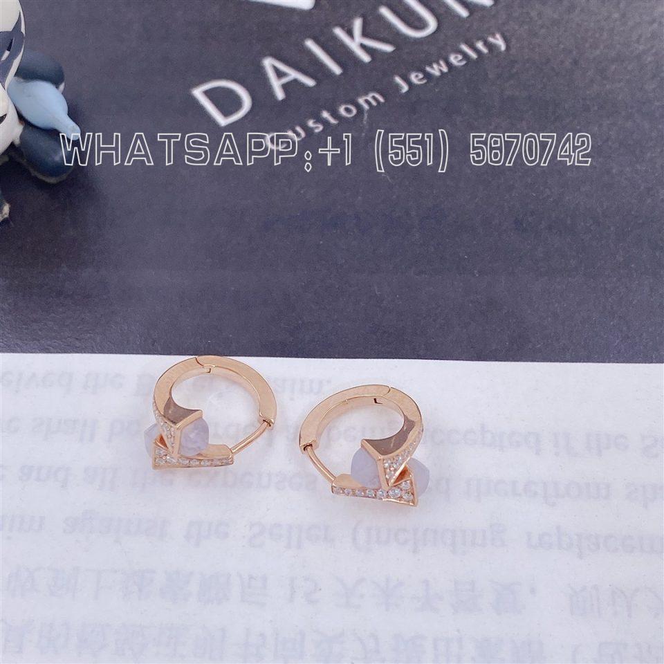 Custom Marli Cleo Diamond Huggie Earrings In Rose Gold Chalcedony CLEO-E20