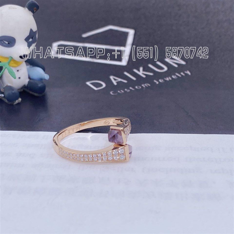 Custom Marli Cleo Diamond Slim Ring In Rose Gold Chalcedony CLEO-R1