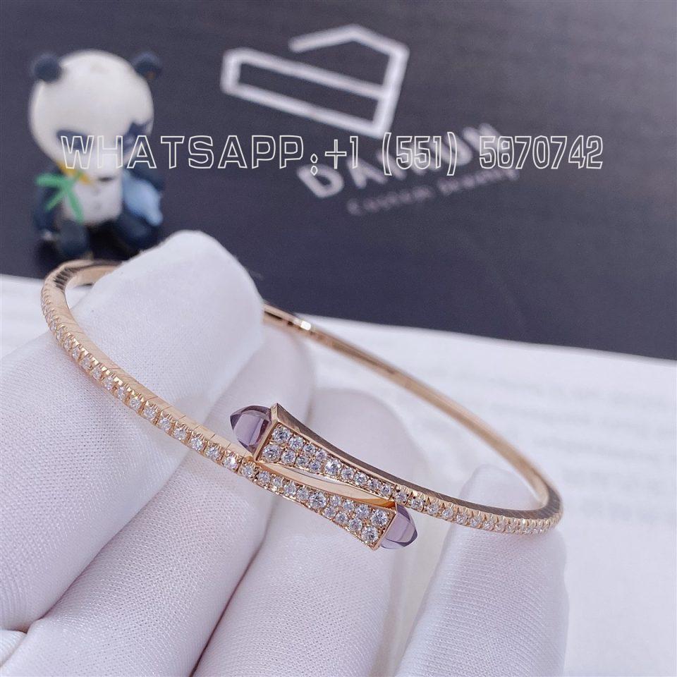 Custom Marli Cleo Diamond Slim Slip-On Bracelet In Rose Gold Chalcedony CLEO-B1