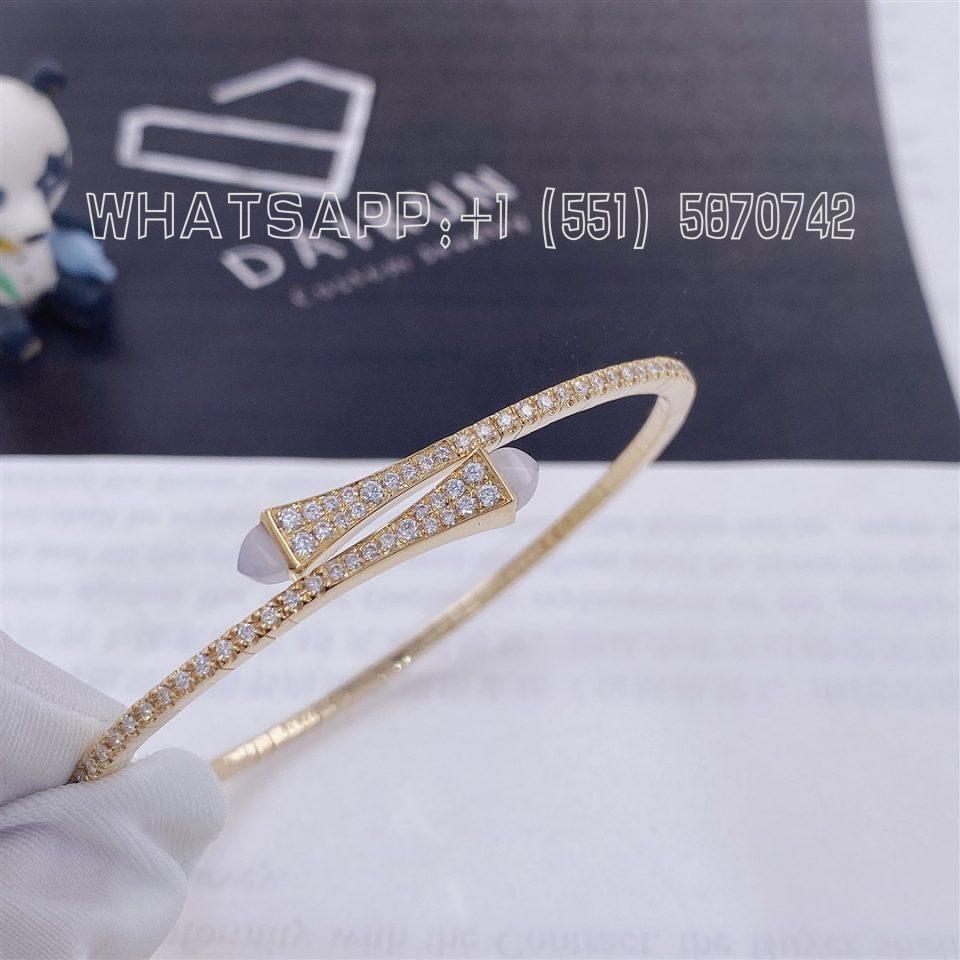 Custom Marli Cleo Diamond Slim Slip-On Bracelet In Yellow Gold Chalcedony CLEO-B1