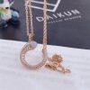 Custom Jewelry Marli Cleo Venus Diamond Pendant In Rose Gold Chalcedony CLEO-N34
