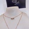 Custom Jewelry Messika Rose Gold Diamond Necklace Move Uno 2 Rows