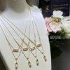 Custom Jewelry Messika Yellow Gold Diamond Necklace Move Uno 2 Rows PavÉ