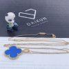 Custom Jewelry Van Cleef & Arpels Magic Alhambra Long Necklace, 1 Motif Yellow Gold, Blue Agate VCARP6LA00