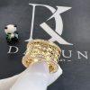 Custom Jewelry Bulgari B.zero1 Rock Four-band Ring in 18k Yellow Gold with Studded Spiral and Pavé Diamonds