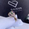 Custom Jewelry Bulgari Serpenti 18k Rose Gold Ring Set with Blue Sapphire Eyes Malachite Elements and Pavé Diamonds