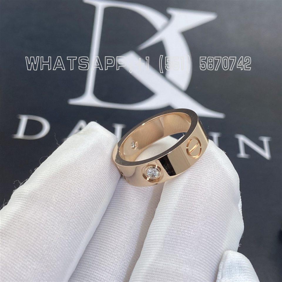 Custom Jewelry Cartier Love Ring 3 Diamonds Rose Gold Diamonds B4087500