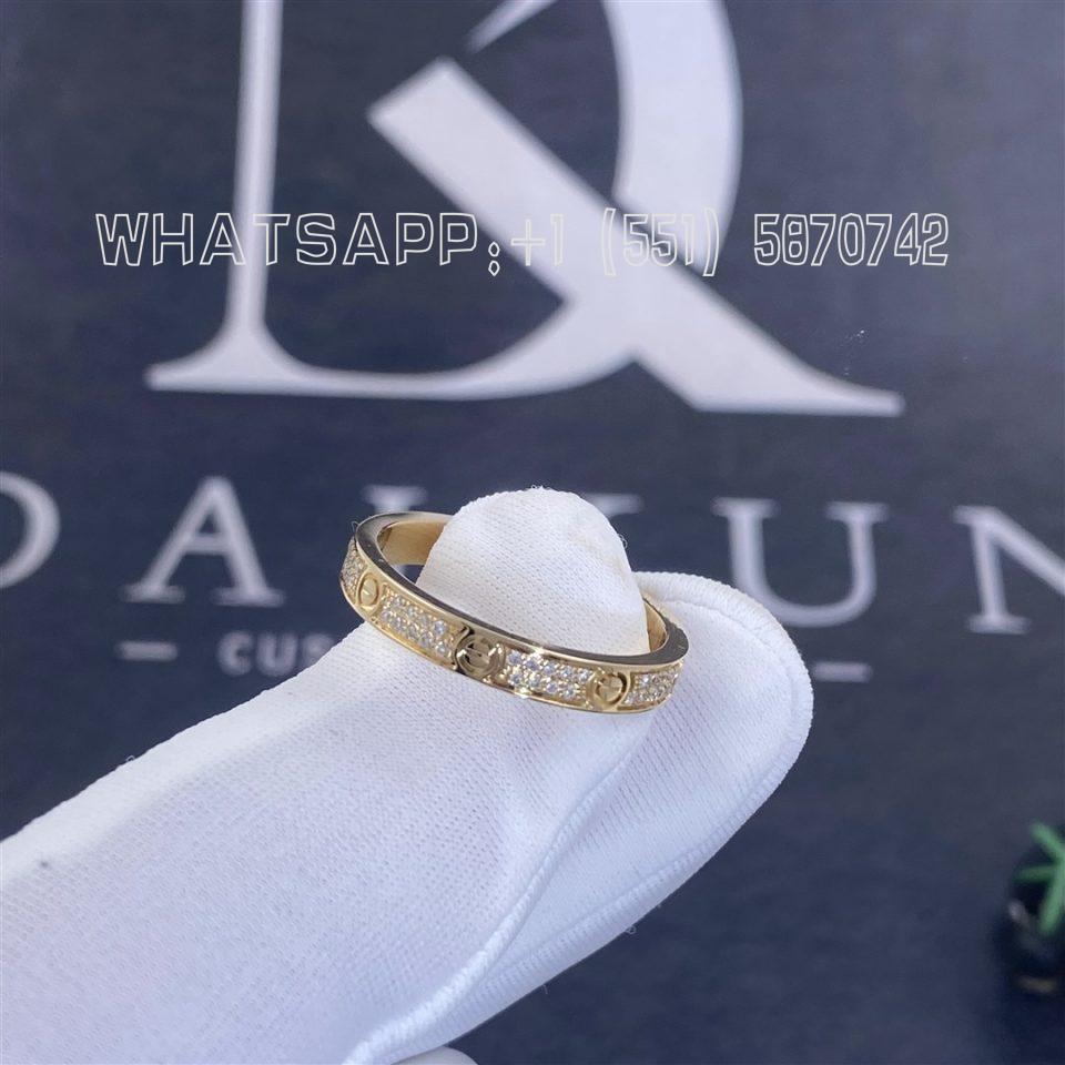 Custom Jewelry Cartier Love Ring, Small Model Yellow Gold, Diamonds B4218000