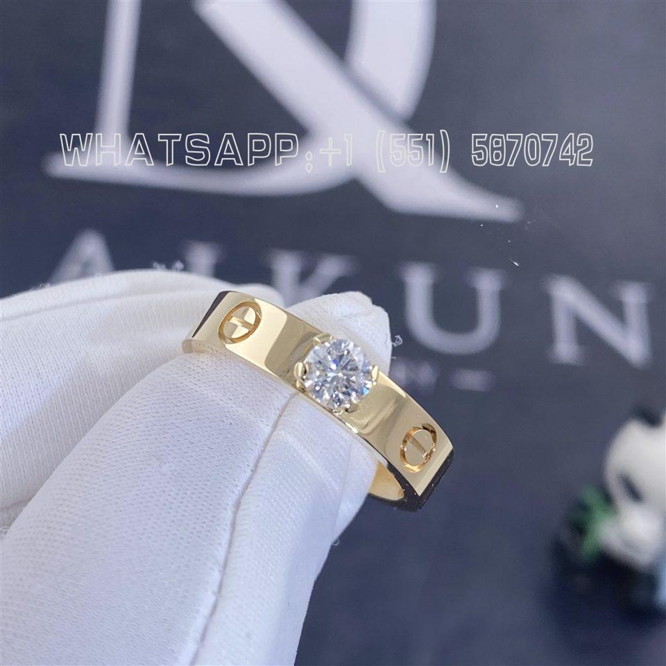 Custom Jewelry Cartier Love Solitaire Ring Yellow Gold, Diamond
