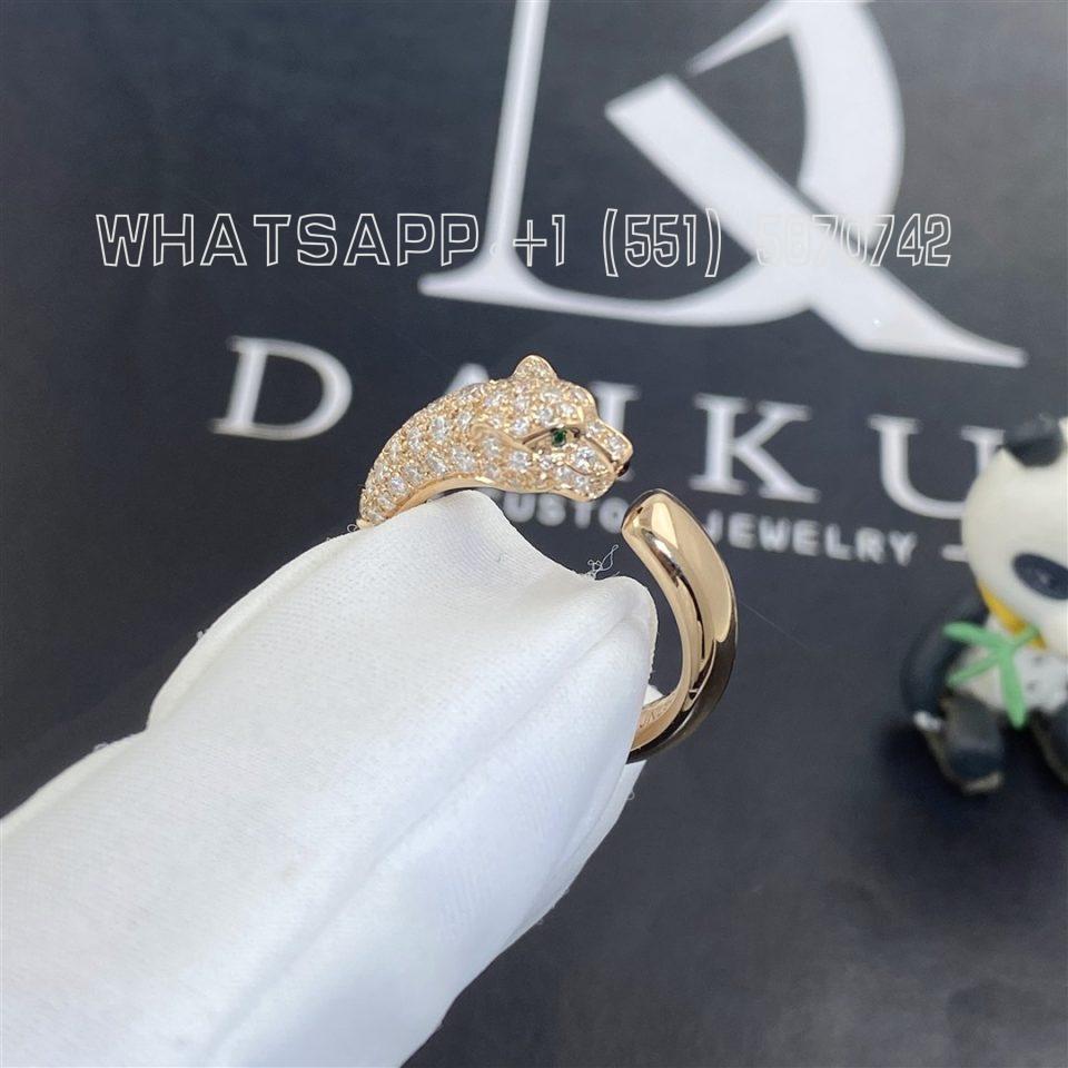Custom Jewelry Cartier PanthÈre De Cartier Ring Rose Gold, Onyx, Emeralds, Diamonds N4765700