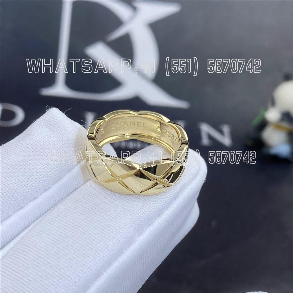 Custom Jewelry Chanel CoCo Crush Ring Quilted Motif 18K Yellow Gold Small Version J10571