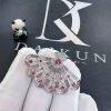 Custom Jewelry Garrard Fanfare Symphony Diamond and Pink Tourmaline Ring In 18K White Gold with Pink Opal